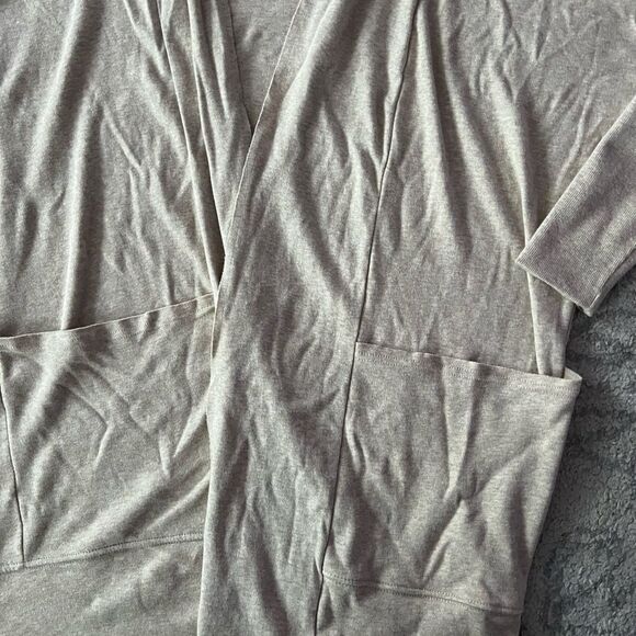 Pact Tan Organic Cotton Airplane Cardigan Sweater Lightweight Open Front Sm Med - Picture 5 of 9